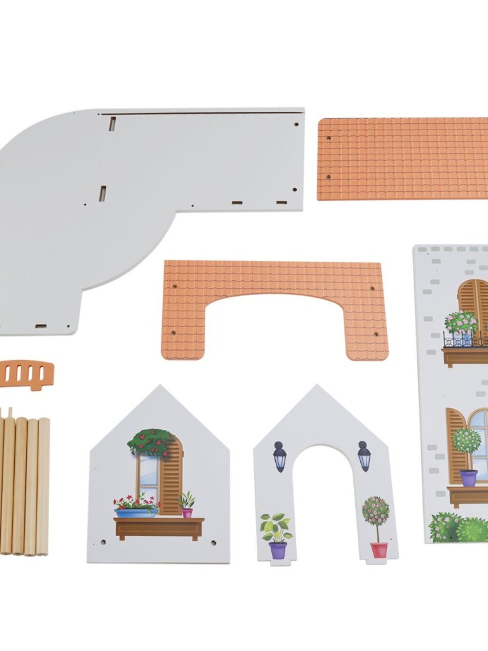 Wooden Dollhouse Playset, 3-Story Montessori Pretend Play Toy - Picture 10 of 16